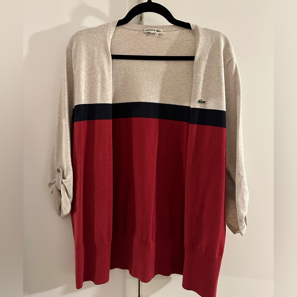 Lacoste color block cardigan